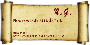 Modrovich Gibárt névjegykártya